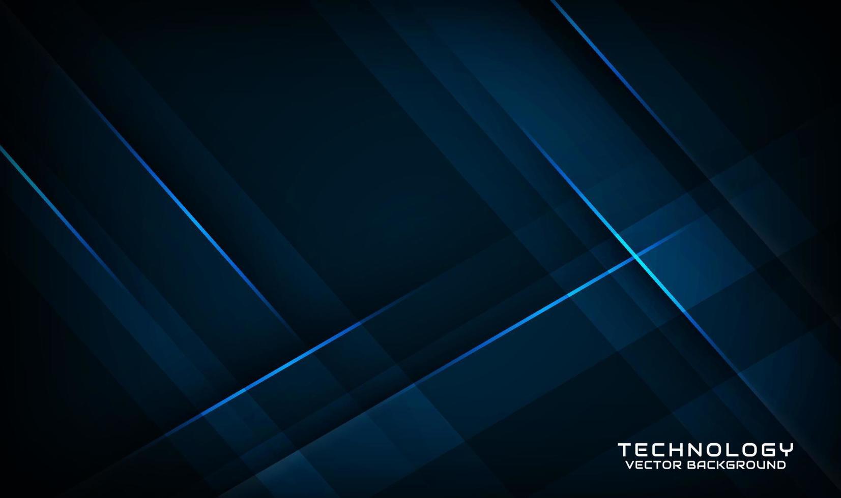 3D blue technology abstract background overlap layer on dark space with light line effect decoration. Graphic design element future style concept for banner, flyer, card, brochure, or landing page vector