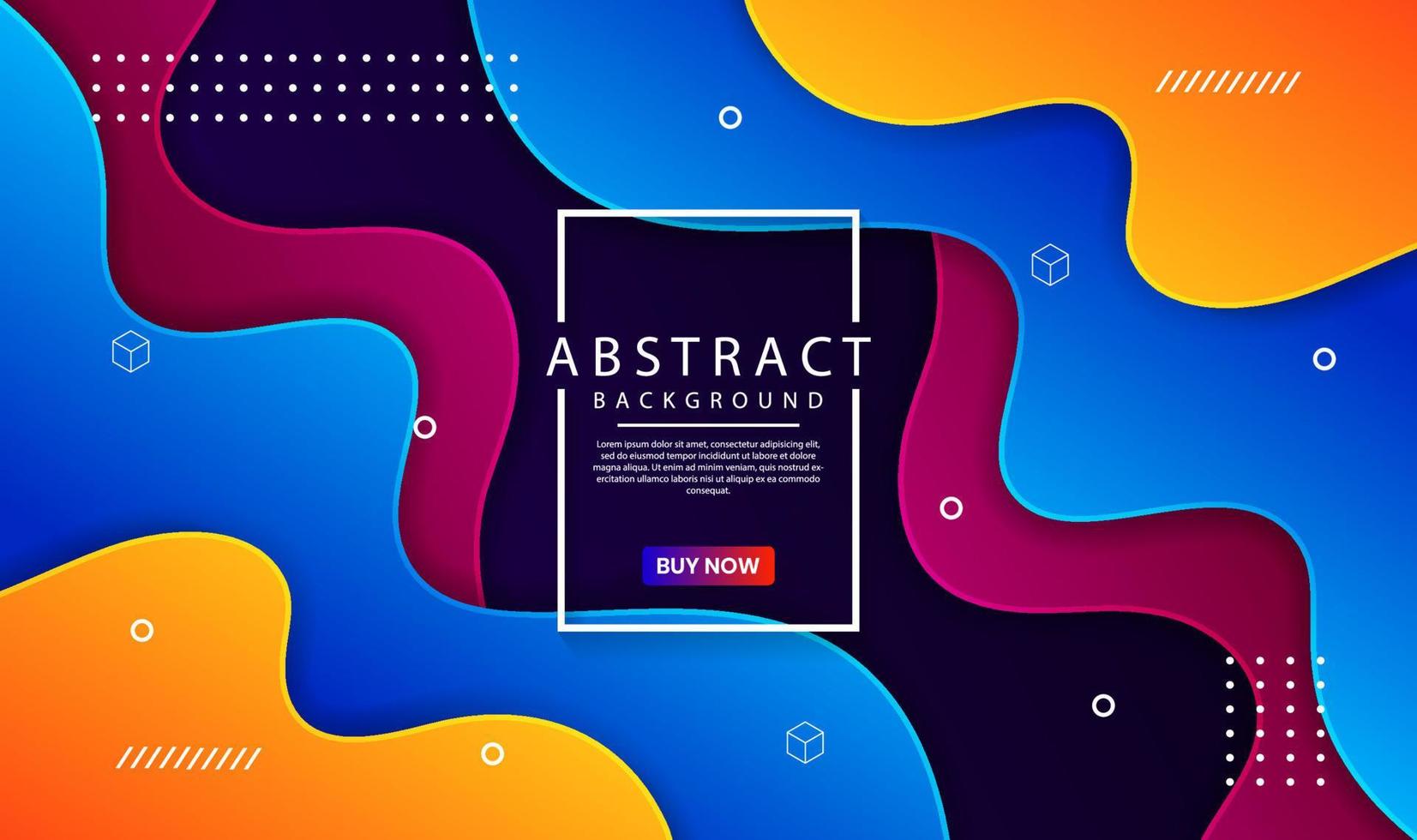 Abstract 3D colorful geometric background overlap layer on bright space with dynamic waves effect decoration. Modern template element liquid style concept for flyer, banner, cover, or landing page vector