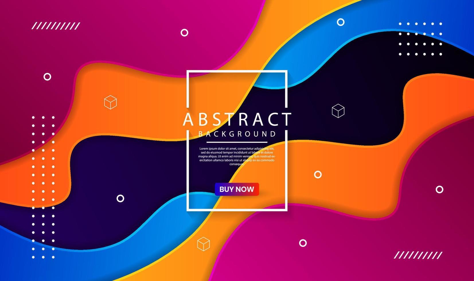 Abstract 3D colorful geometric background overlap layer on bright space with dynamic waves effect decoration. Modern template element liquid style concept for flyer, banner, cover, or landing page vector