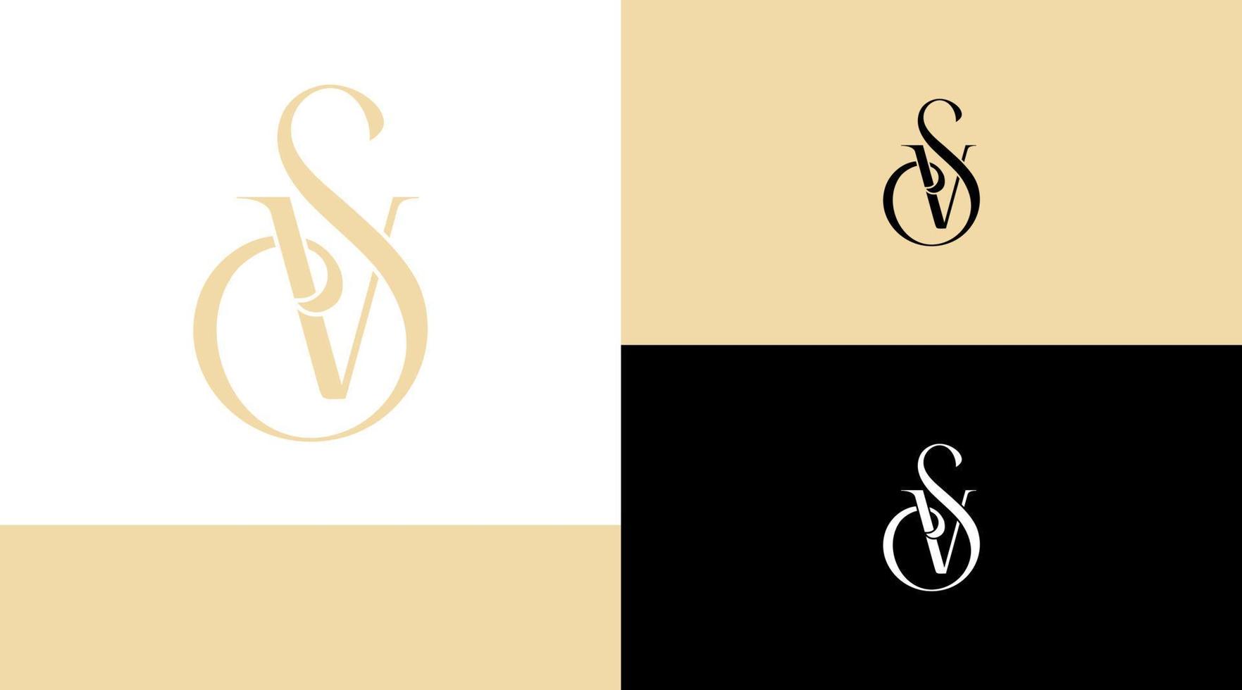concepto de diseño de logotipo de joyería de lujo monograma sv vector