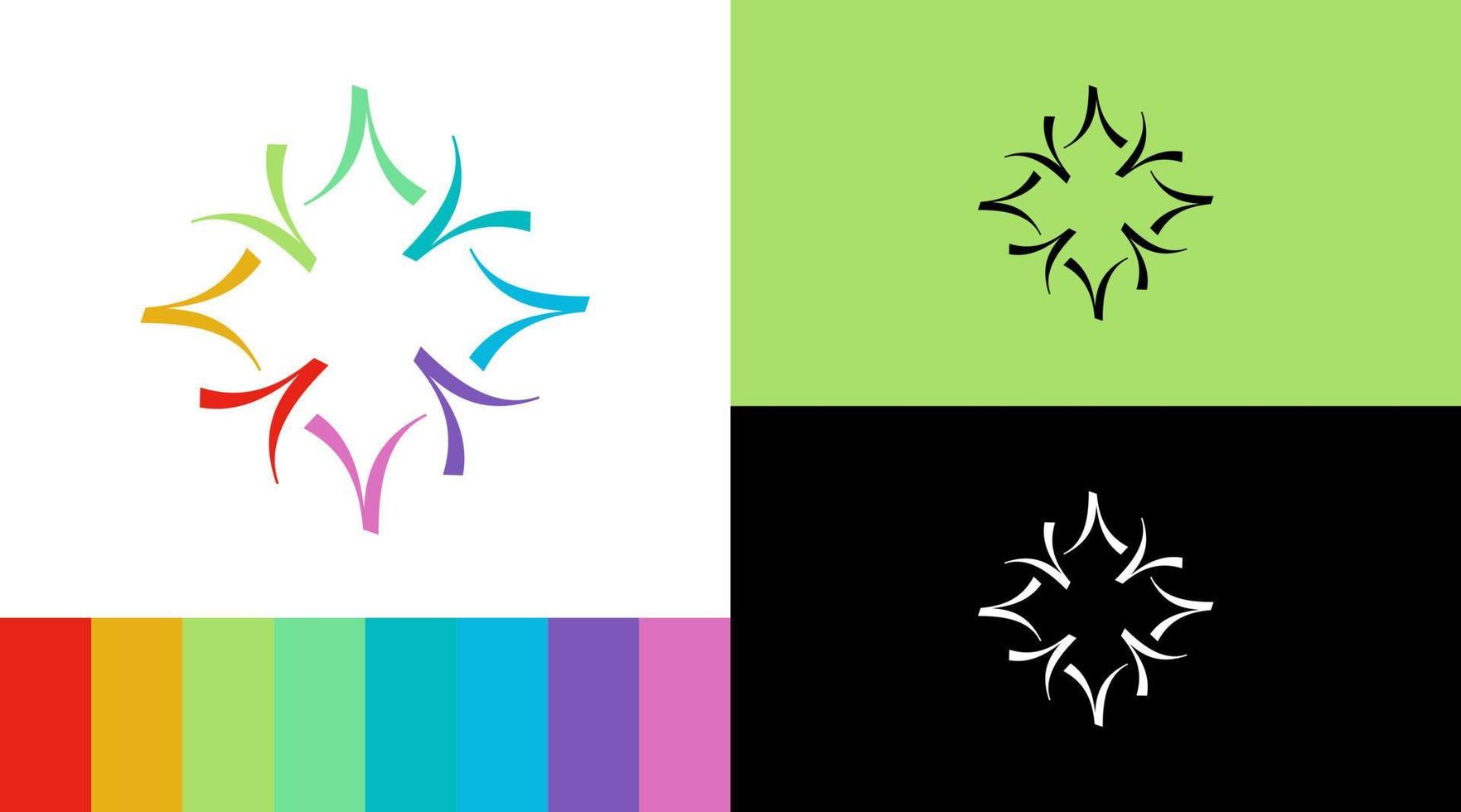 concepto de diseño de logotipo de color de diversidad vector
