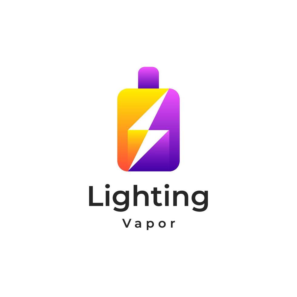 logotipo colorido degradado de vapor de relámpago vector