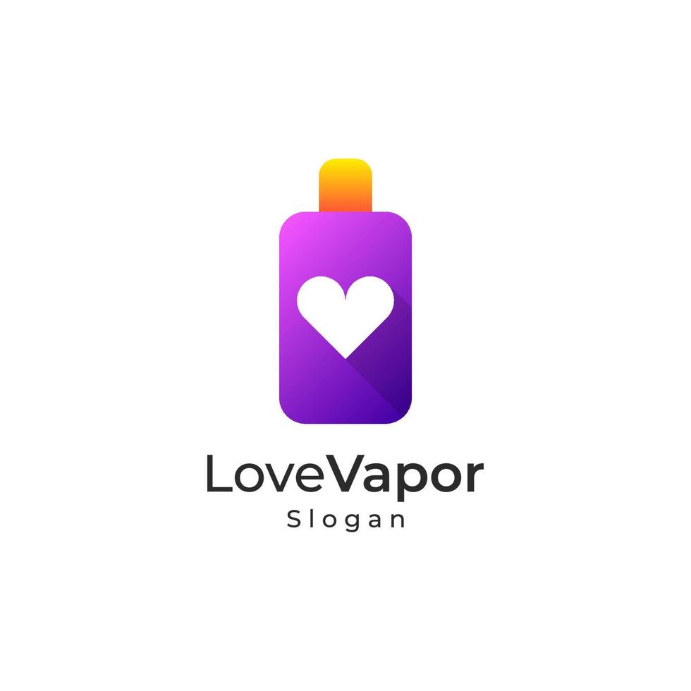 logo colorido degradado de vapor de amor vector