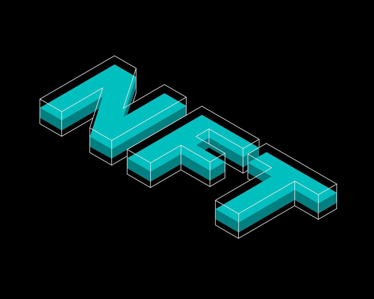 Non-fungible token text design background.Technology abstract. NFT concept vector