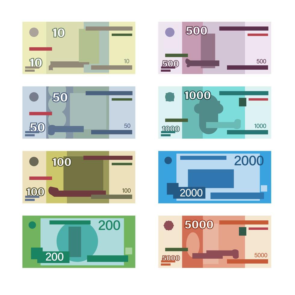 Russian money. Ruble banknote. Flat design vector illustration.