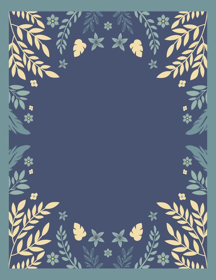 Floral Postcard Flyer or Brochure Cover Design Flowers Birthday Leaf Wedding Card vector