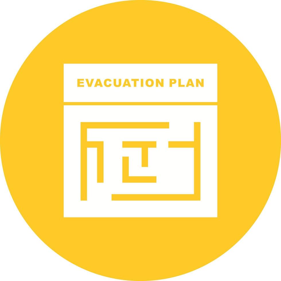 Evacuation Plan Circle Background Icon vector