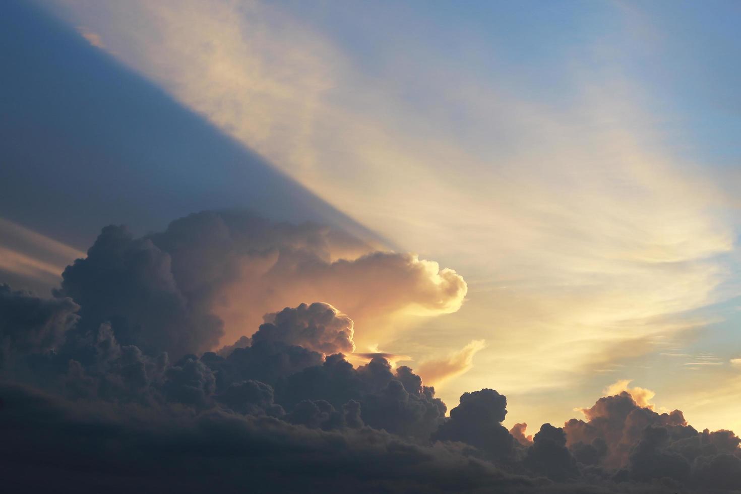 Colorful cloudy sky at sunset. Gradient color. Sky texture, abstract nature background photo