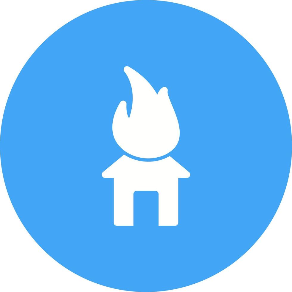 House on Fire Circle Background Icon vector