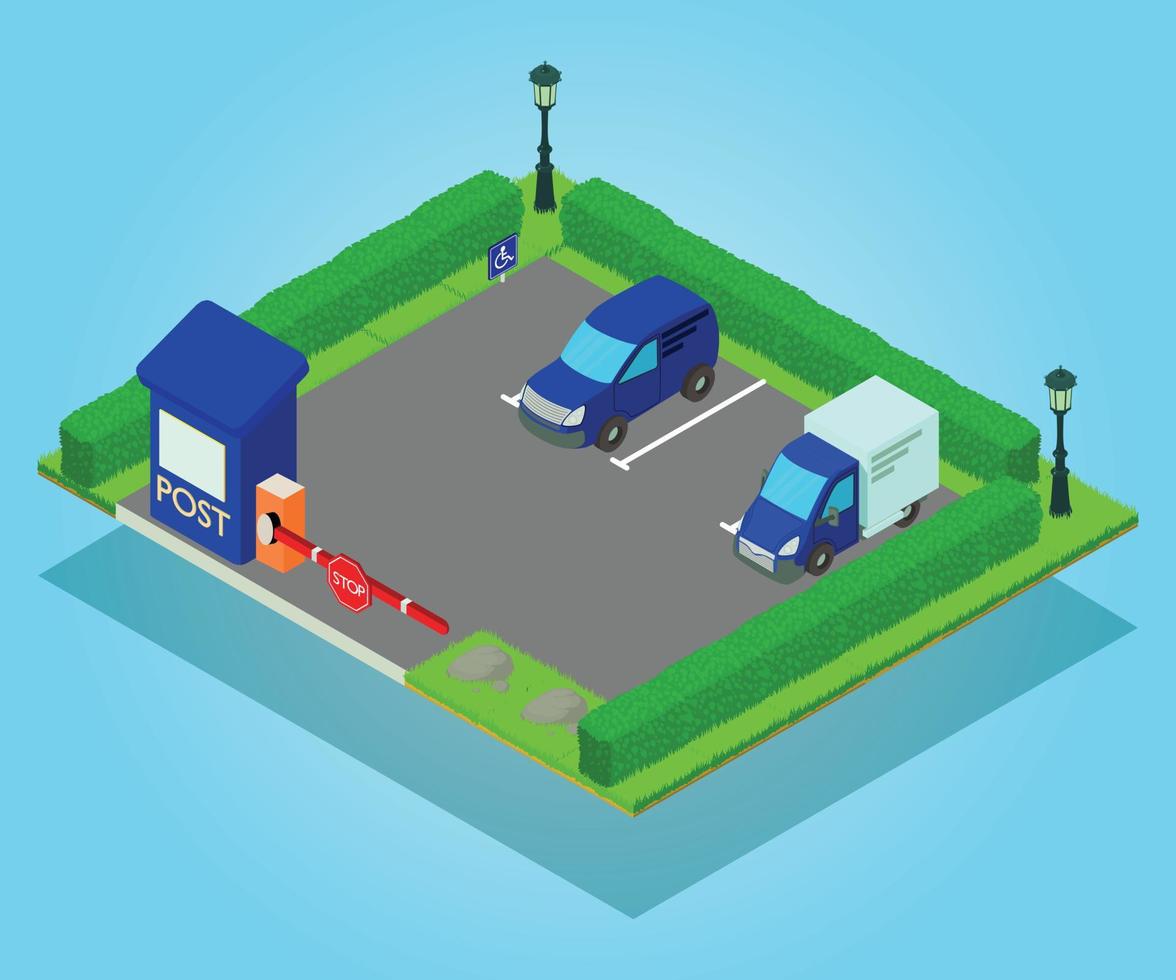 banner de concepto de estacionamiento, estilo isométrico vector