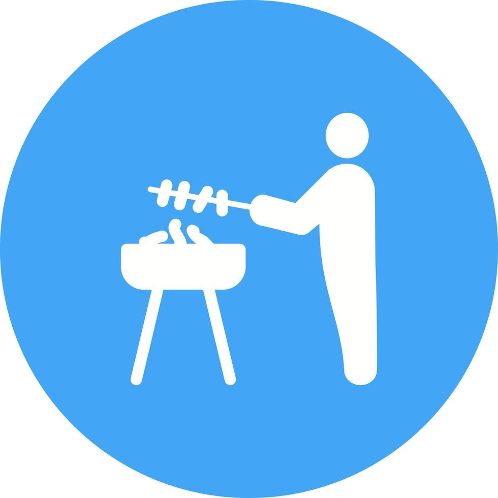 icono de fondo de círculo de barbacoa vector