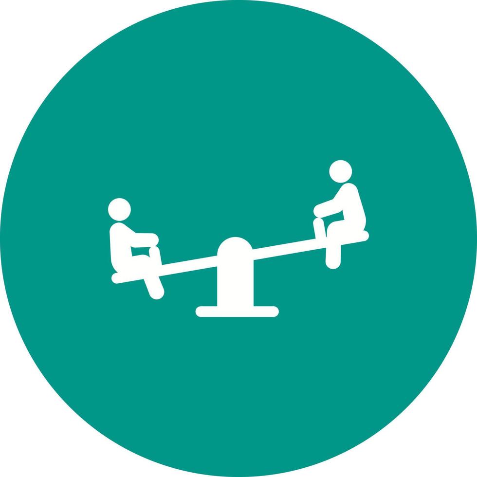 Sitting on Seesaw Circle Background Icon vector