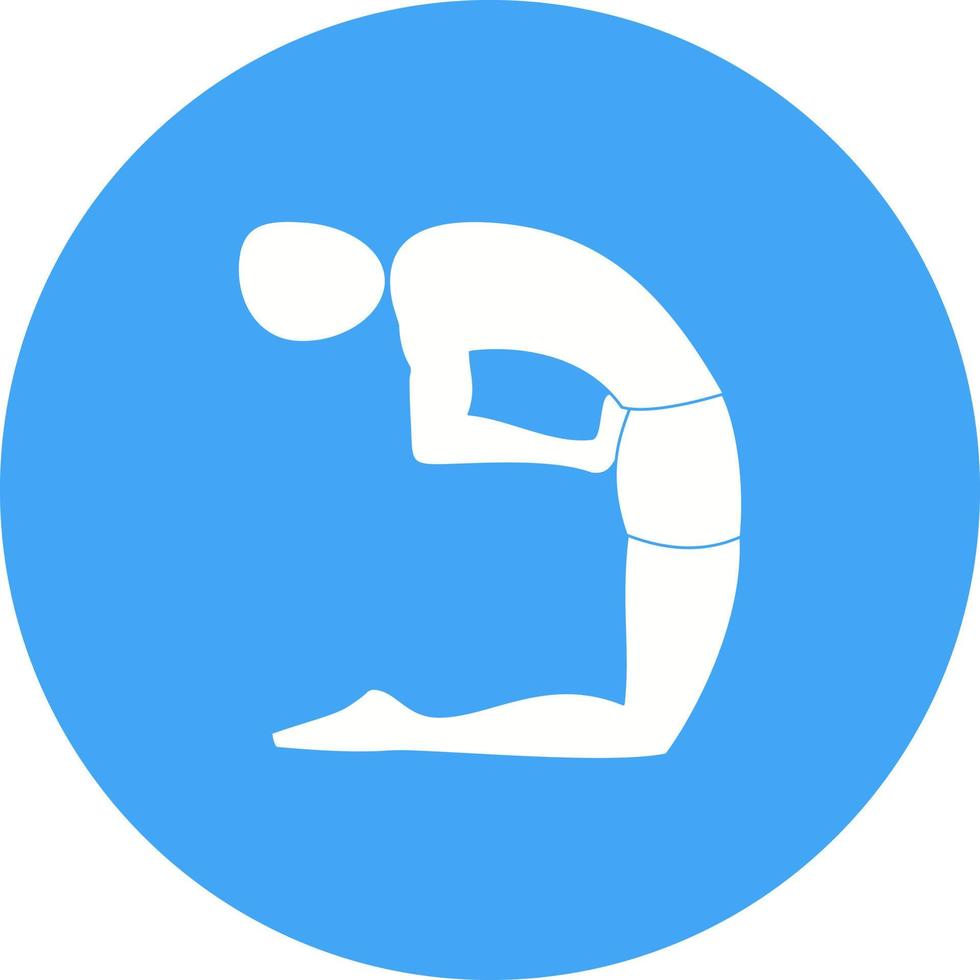 Camel Pose II Circle Background Icon vector