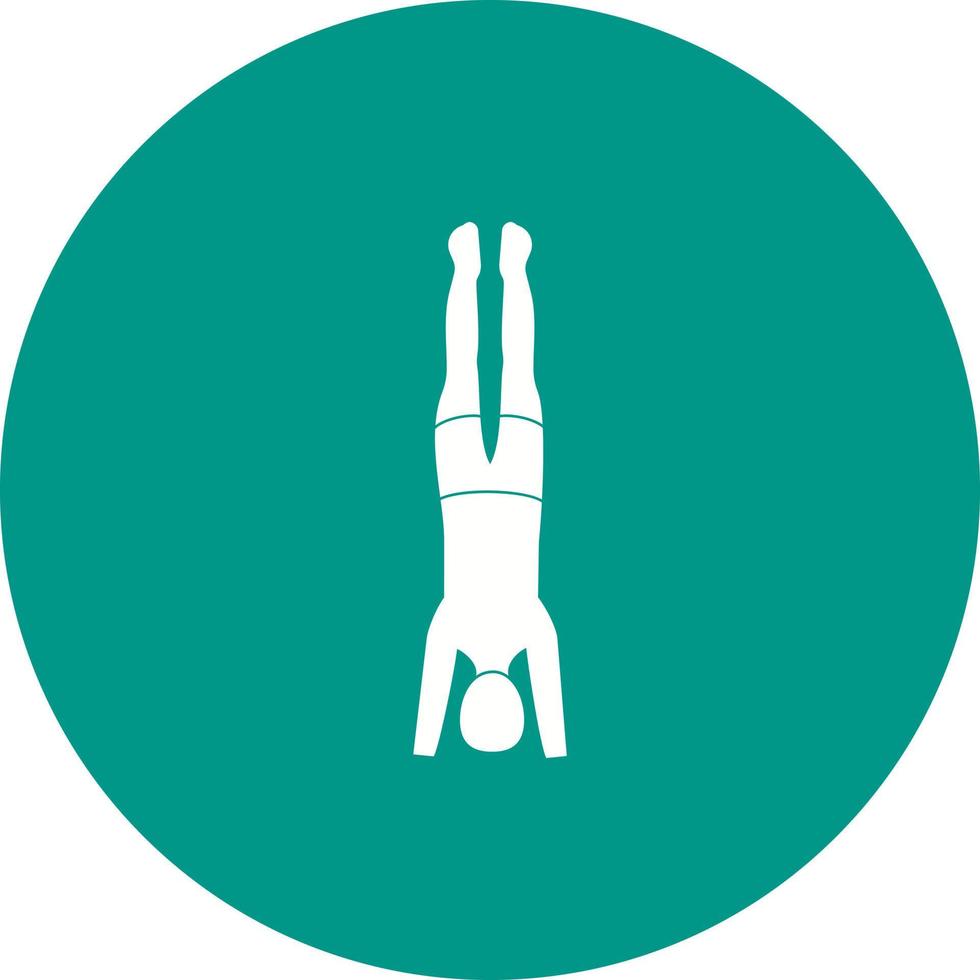Support Headstand Circle Background Icon vector