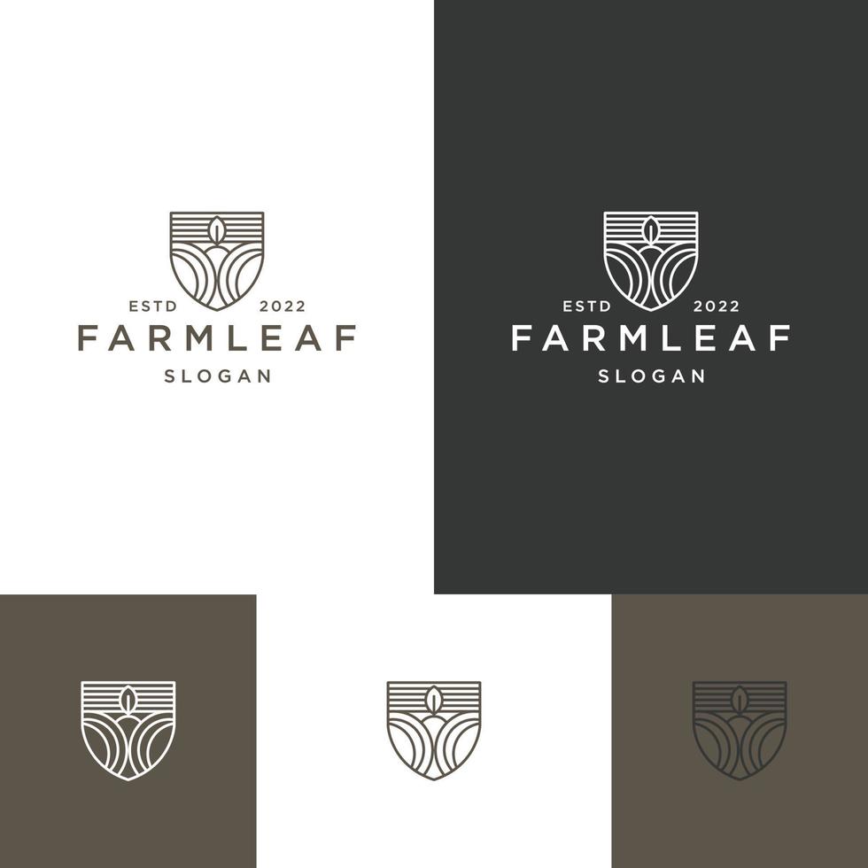 Ilustración de vector de plantilla de diseño de icono de logotipo de hoja de granja
