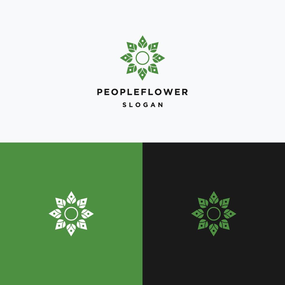 People Flower logo icon design template vector