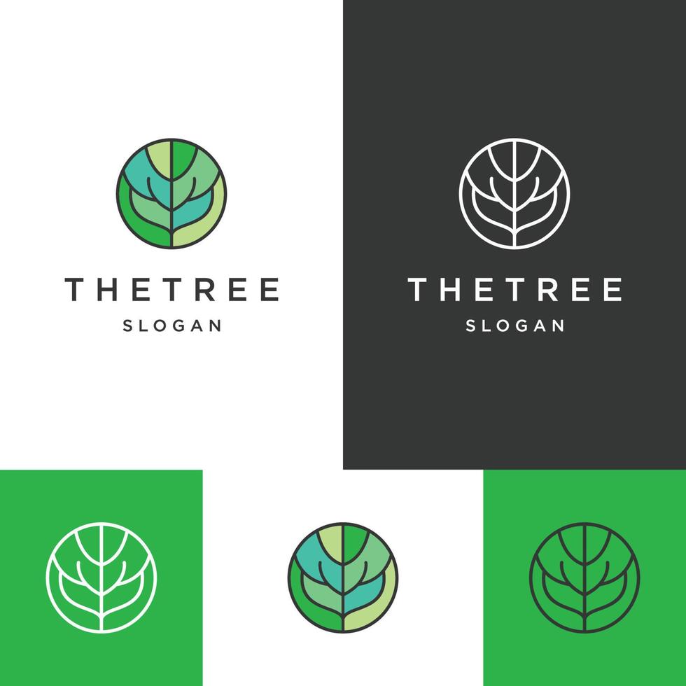plantilla de diseño de icono de logotipo de árbol vector