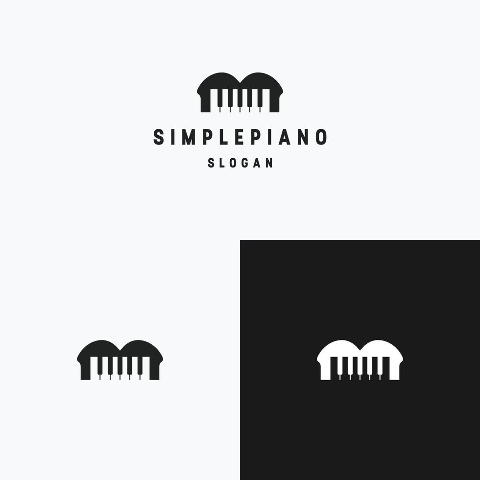 plantilla de diseño plano de icono de logotipo de piano vector