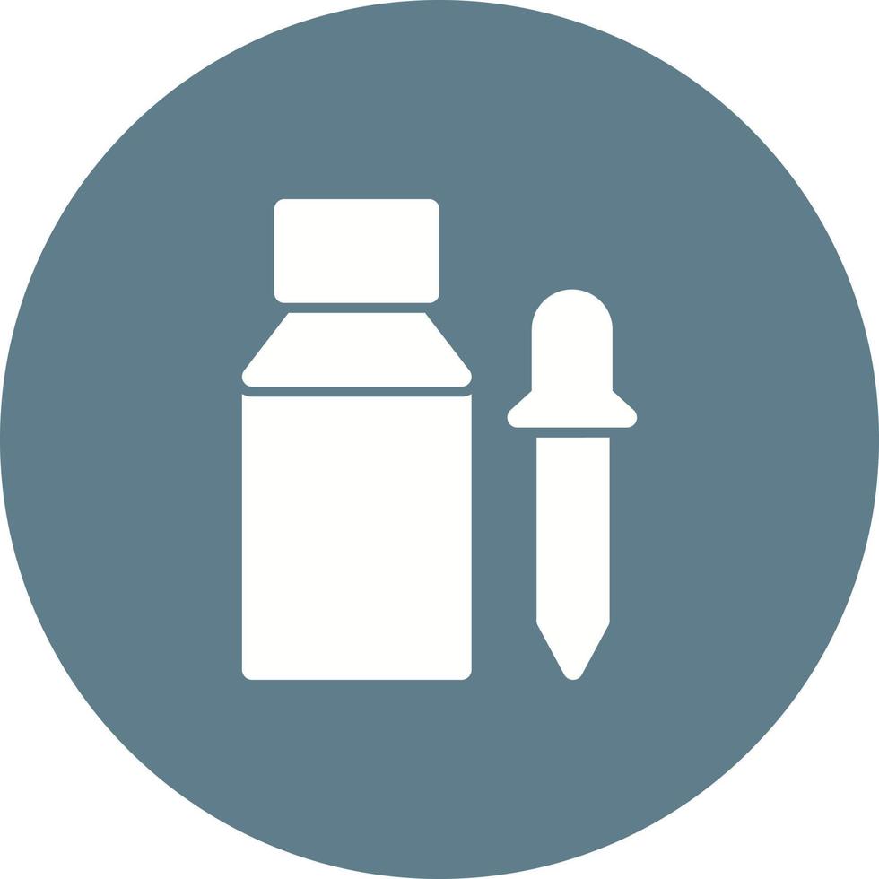 Bottle and Dropper Circle Background Icon vector