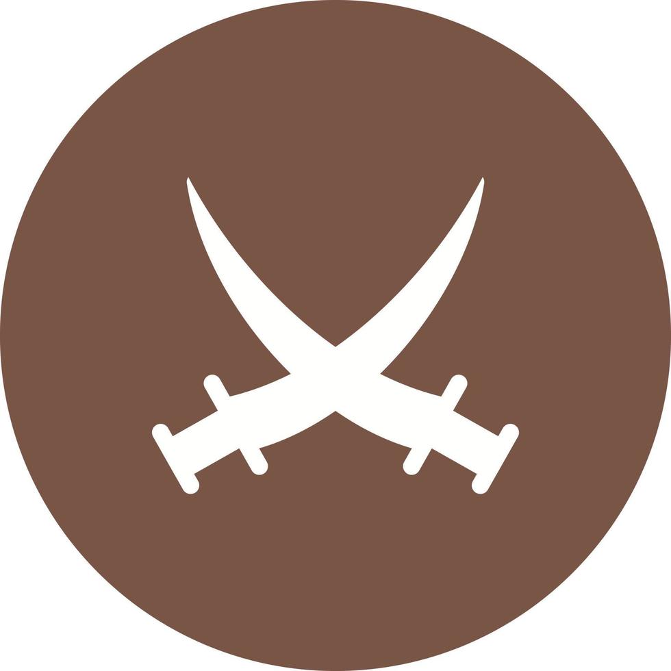 Two Swords Circle Background Icon vector