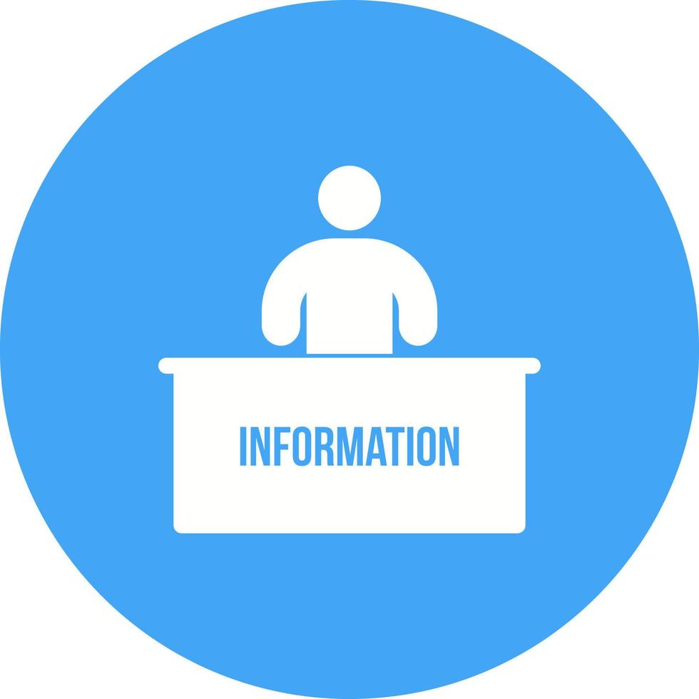 Information Desk Circle Background Icon vector