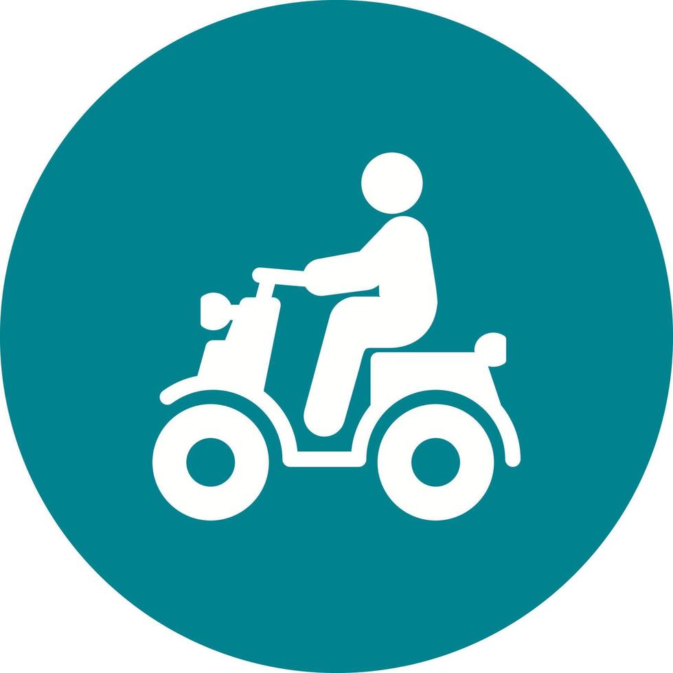 Riding Scooter Circle Background Icon vector