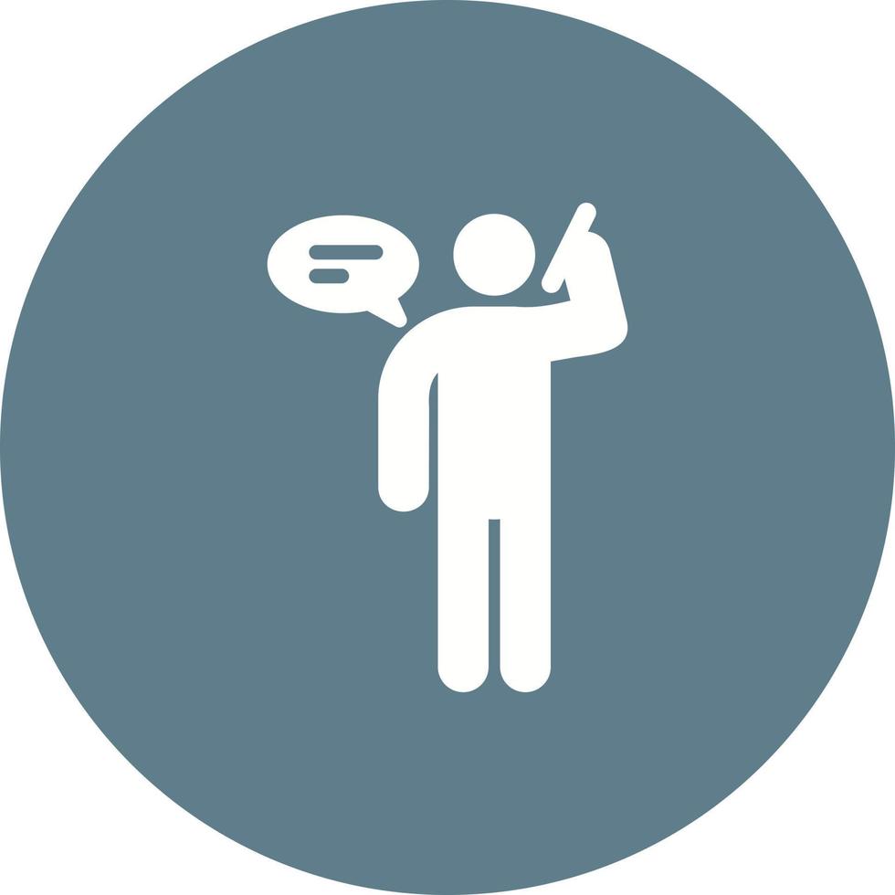 Talking on Phone Circle Background Icon vector
