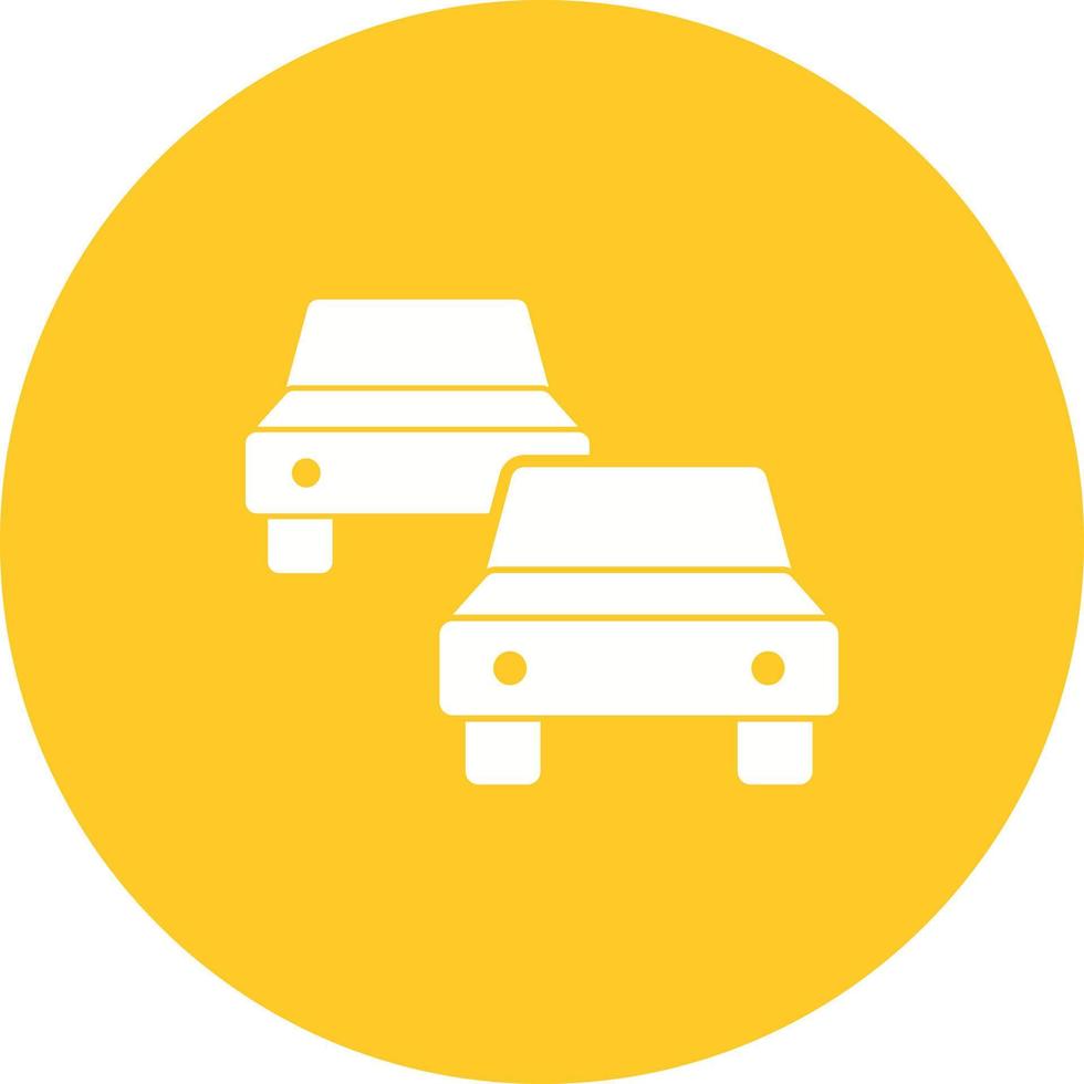 Cars on Road Circle Background Icon vector