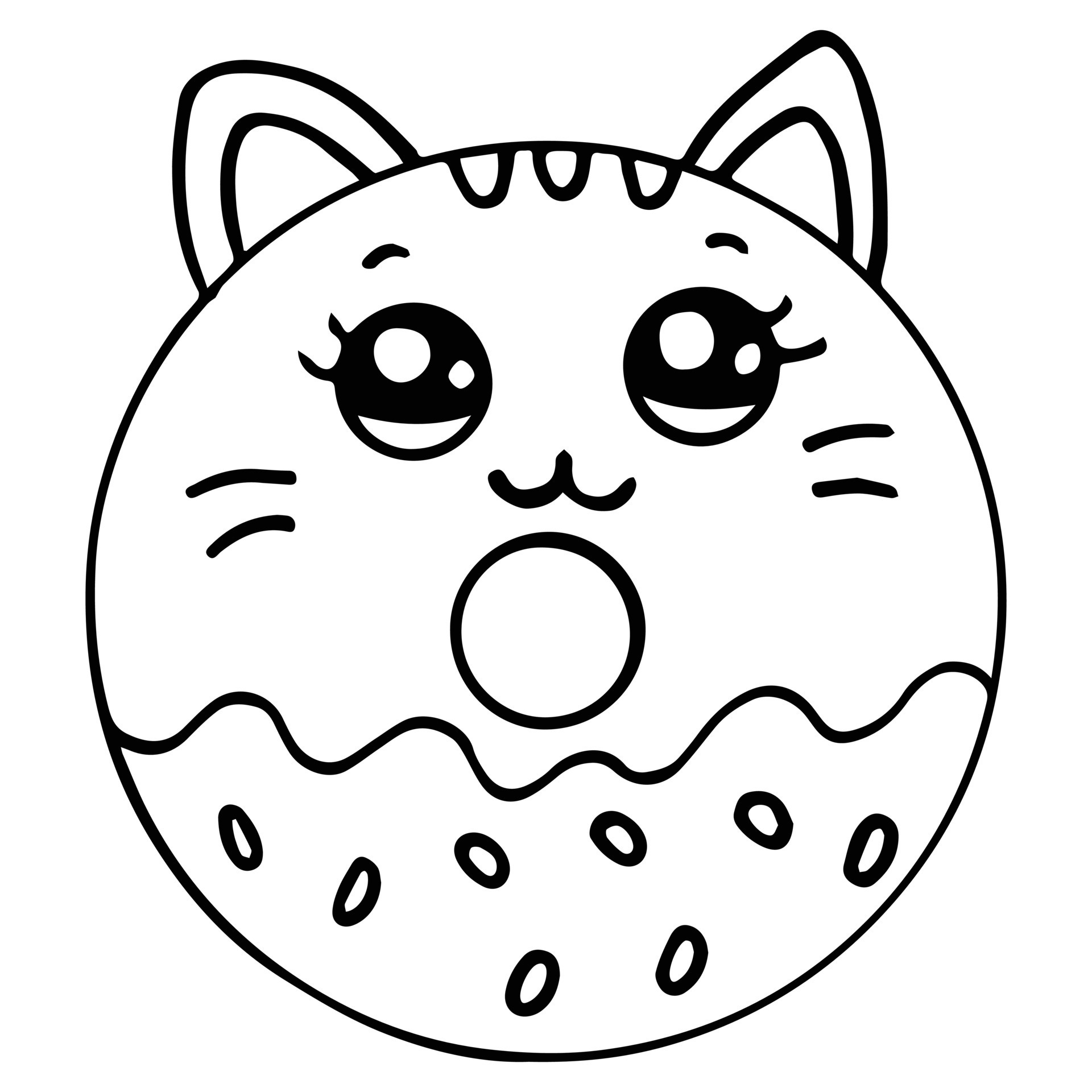 Cute Cat Coloring Page Vector Art Icons And Graphics For Free Download Cute Cat Coloring Page Vector Art Icons And Graphics For Free Download