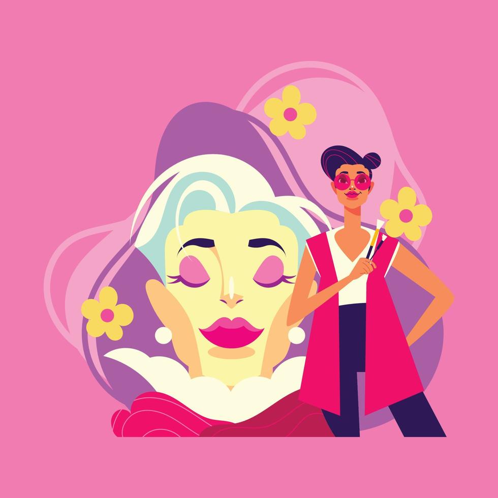 linda maquilladora profesional vector