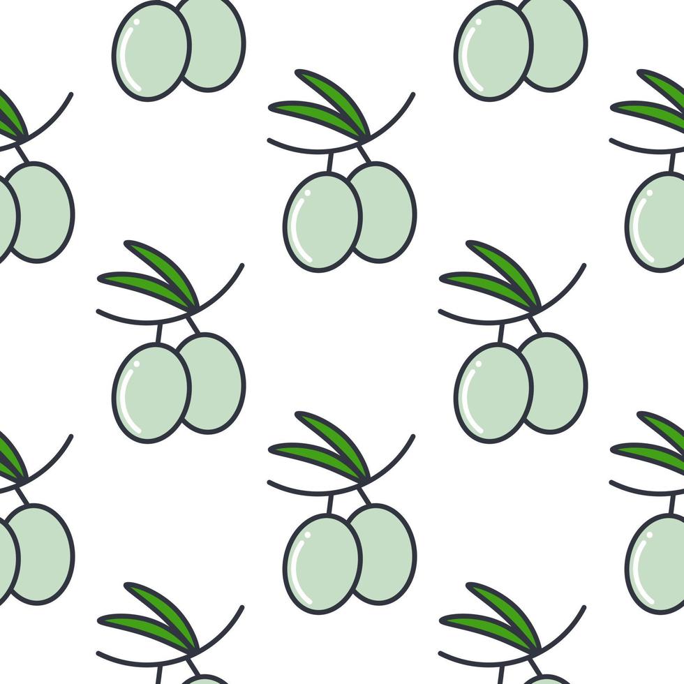 Olive seamless pattern vector illustration