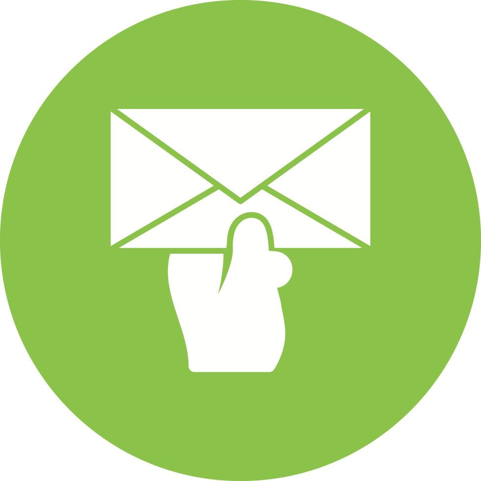 Holding Envelop Circle Background Icon vector