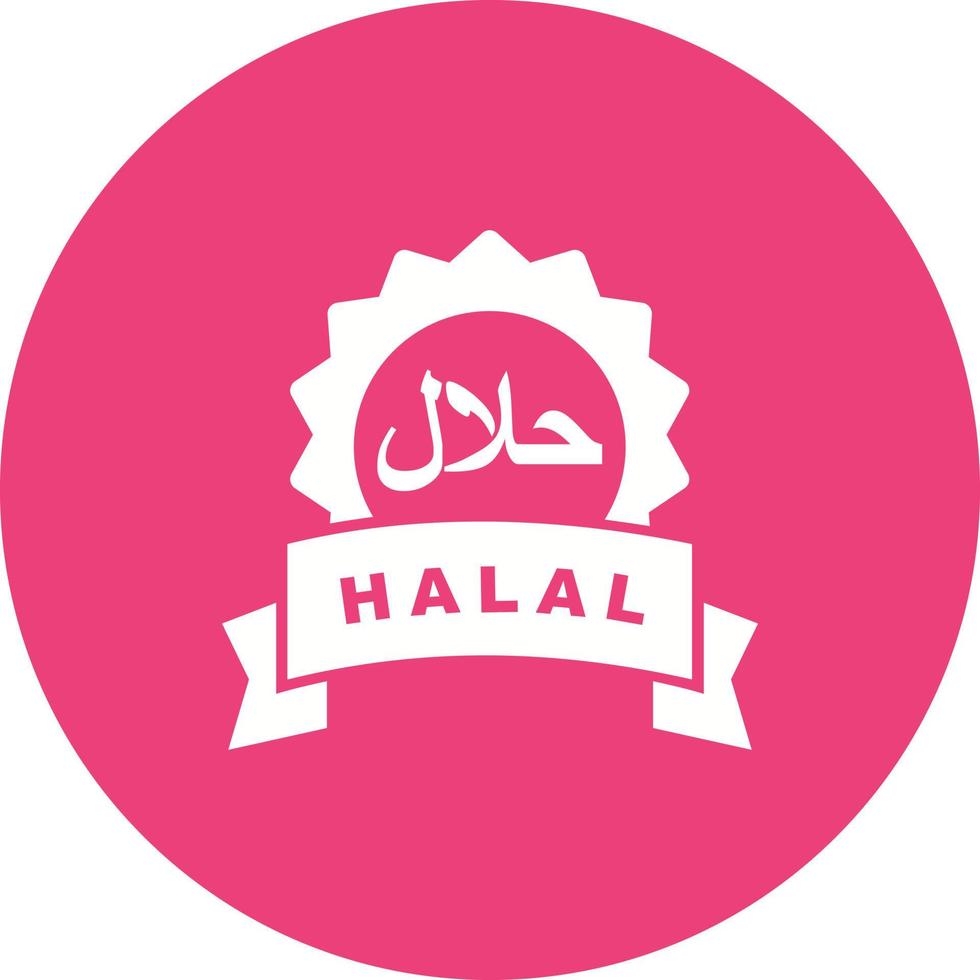 icono de fondo de círculo de etiqueta halal vector