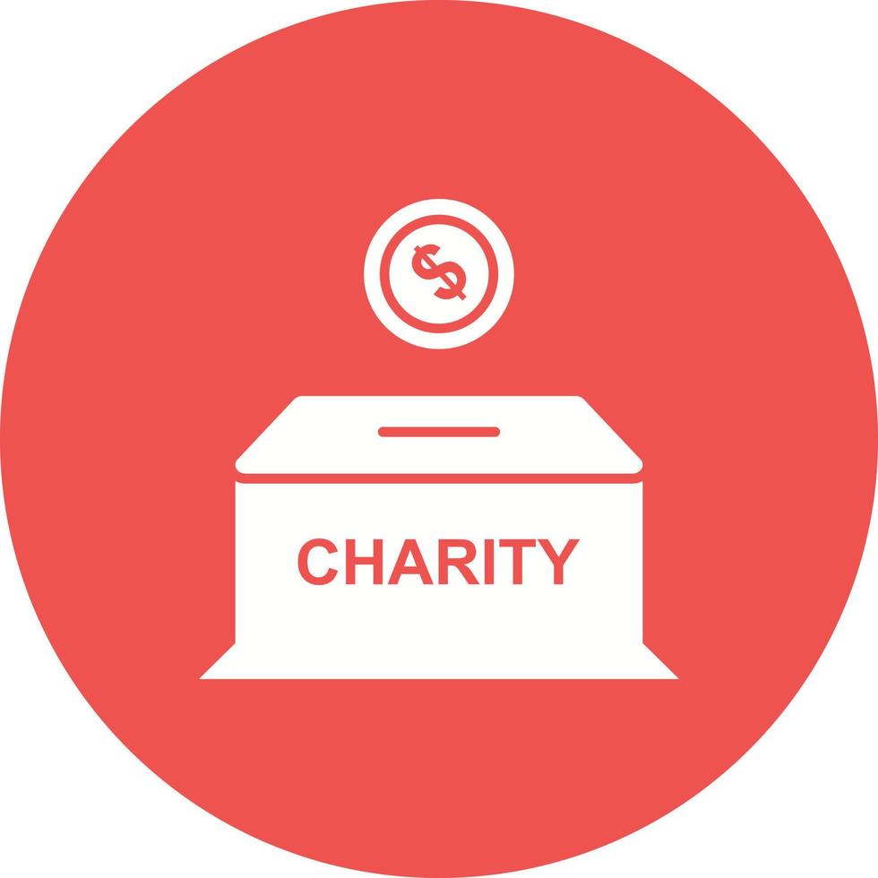 Charity Box Circle Background Icon vector