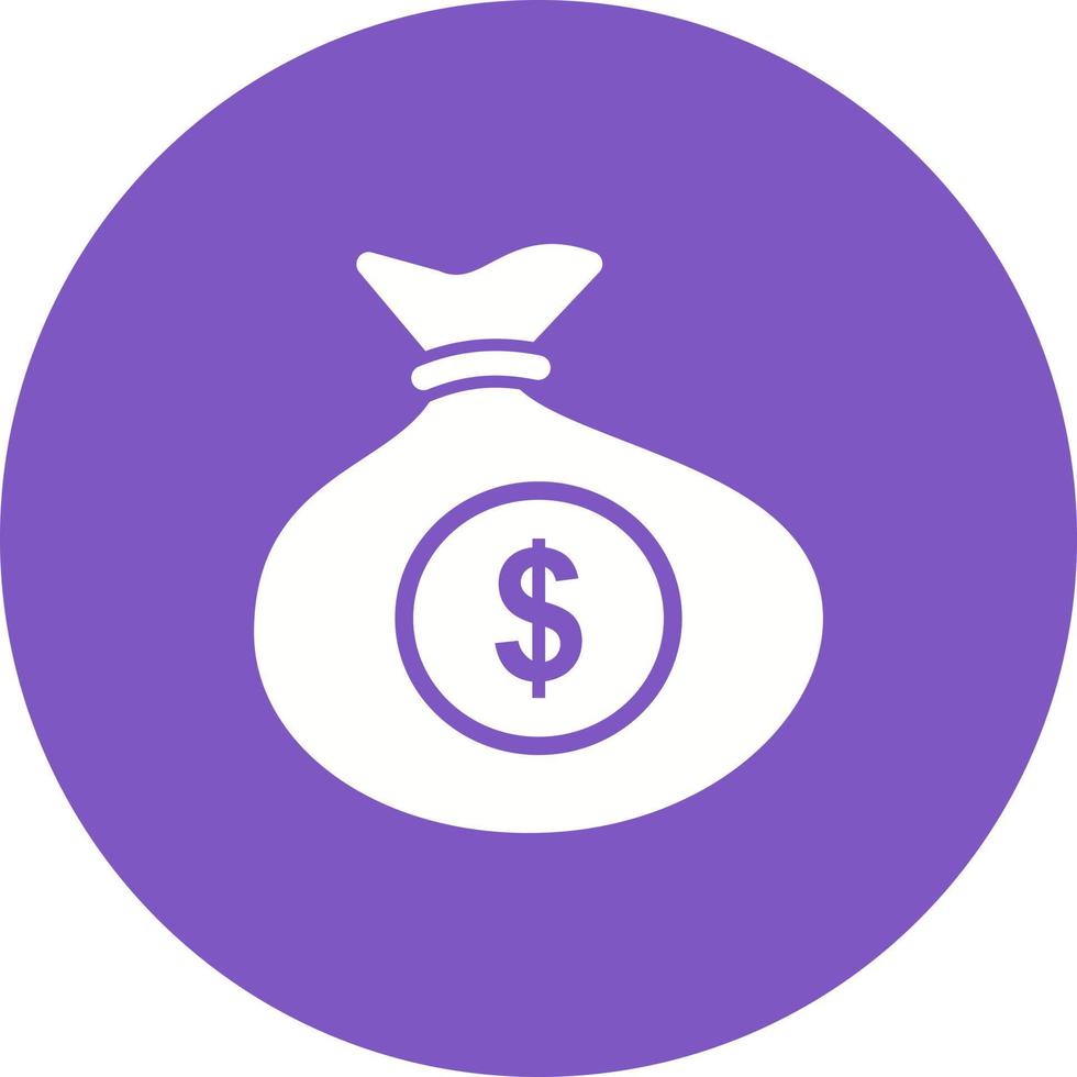 Sack of Money Circle Background Icon vector