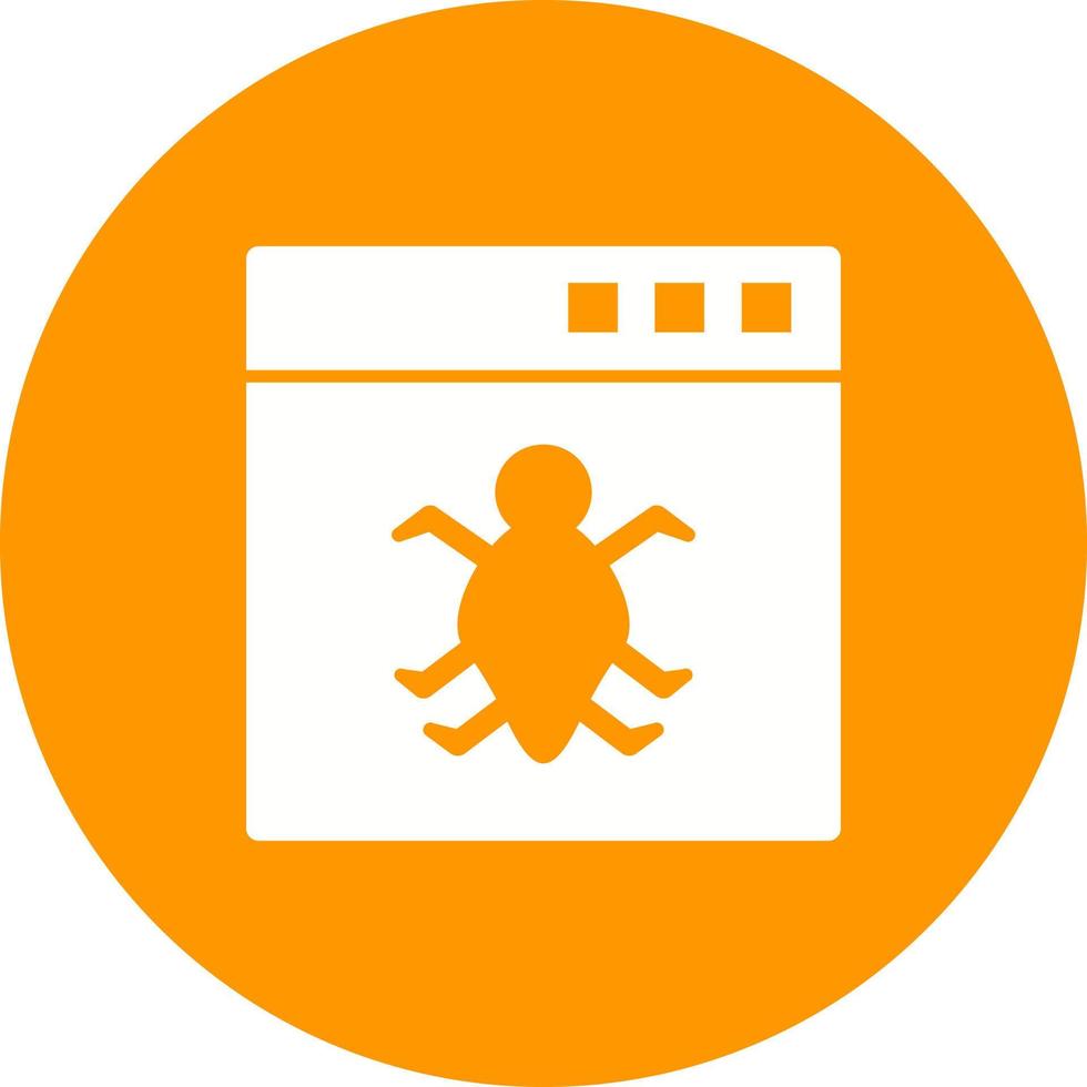 Bug in Application Circle Background Icon vector
