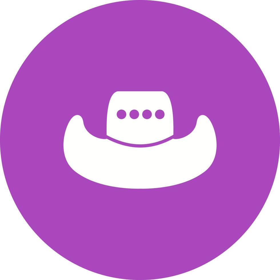 Cowboy Hat Circle Background Icon vector