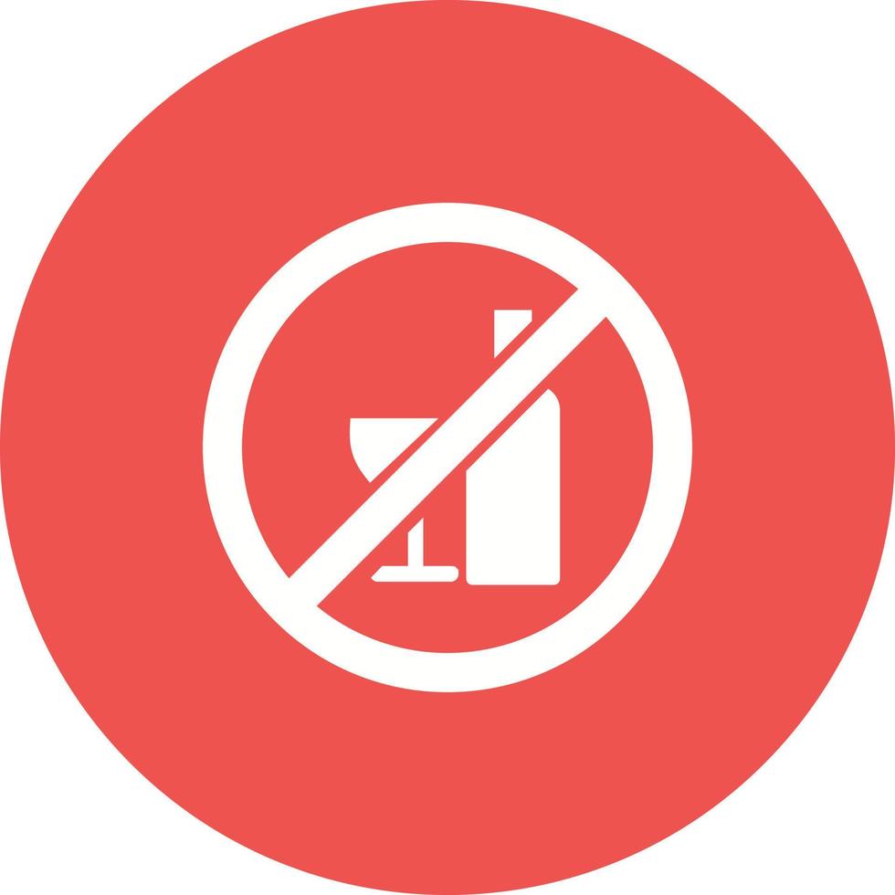 No Drinking Circle Background Icon vector