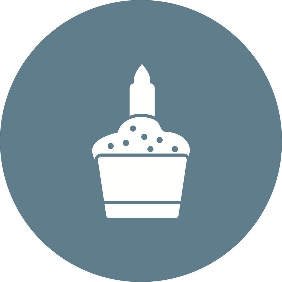 Candle on Muffin Circle Background Icon vector