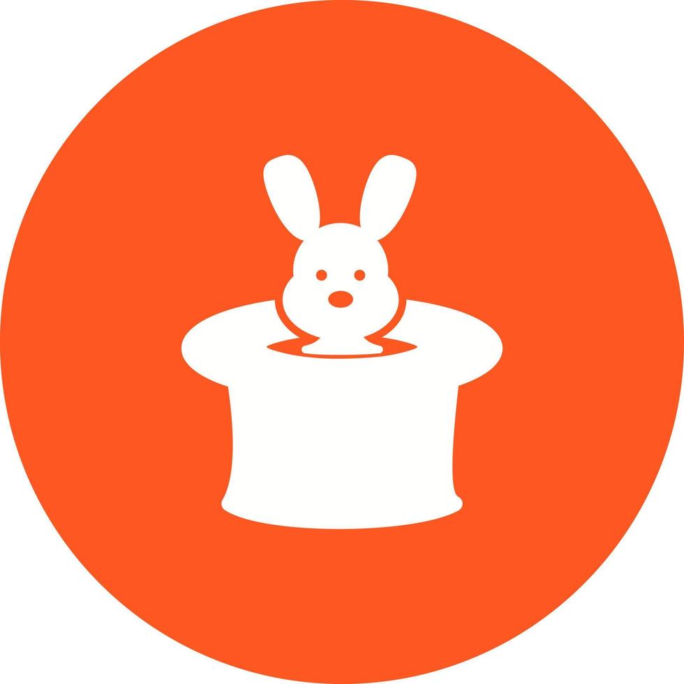Rabbit in Hat Circle Background Icon vector