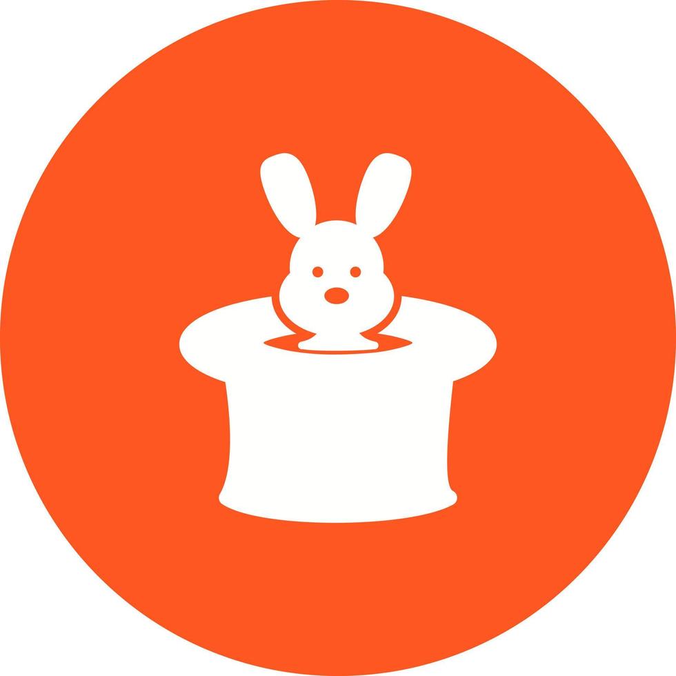 Rabbit in Hat Circle Background Icon vector