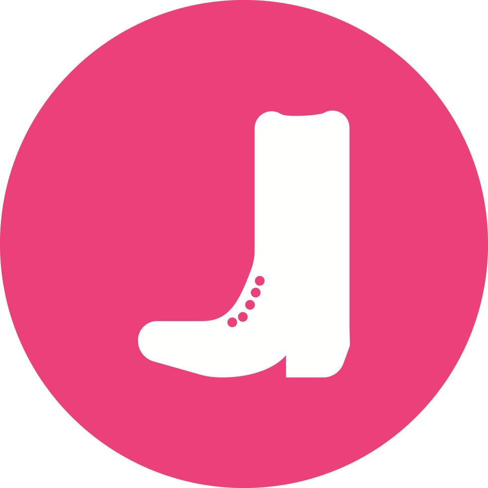 Cowboy Boot Circle Background Icon vector