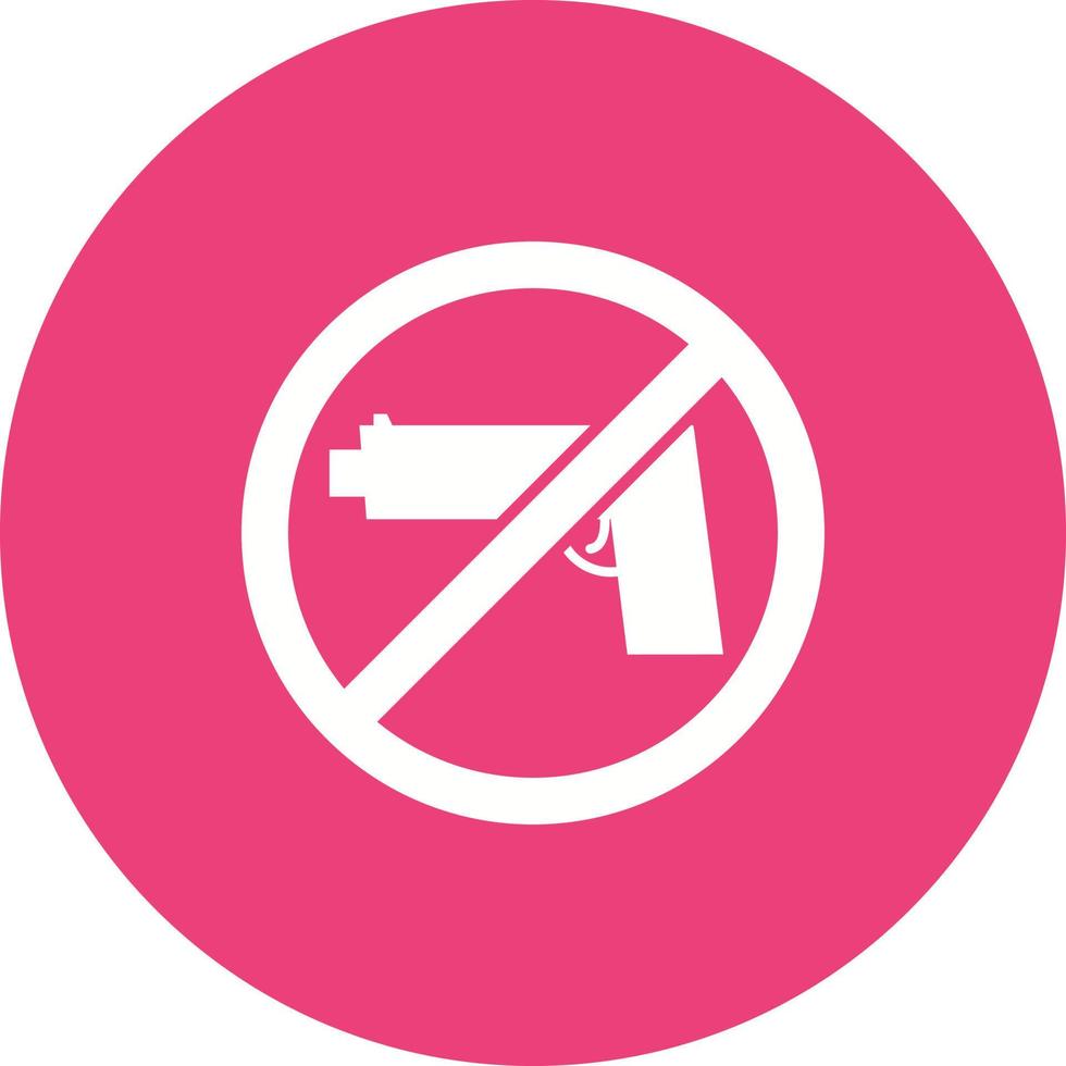 No Weapons Circle Background Icon vector
