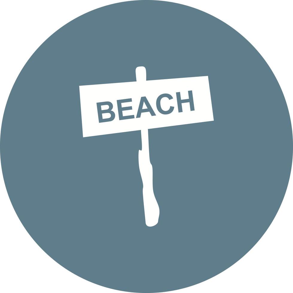 Beach Sign Circle Background Icon vector