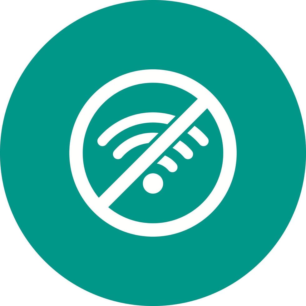 No Wifi Circle Background Icon vector