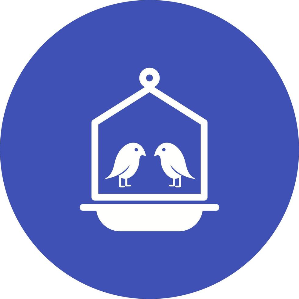 Bird in Bird House Circle Background Icon vector