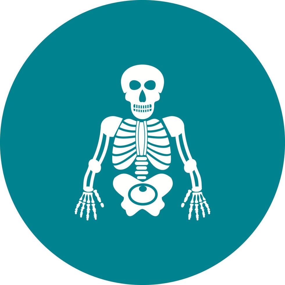 Human Skeleton Circle Background Icon vector