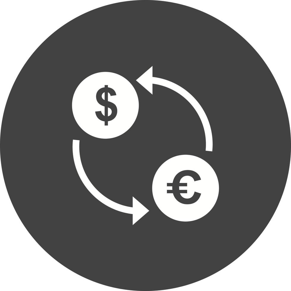 Dollar to Euro Convert Circle Background Icon vector