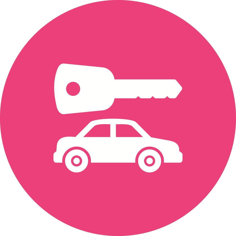 Car and Key Circle Background Icon vector