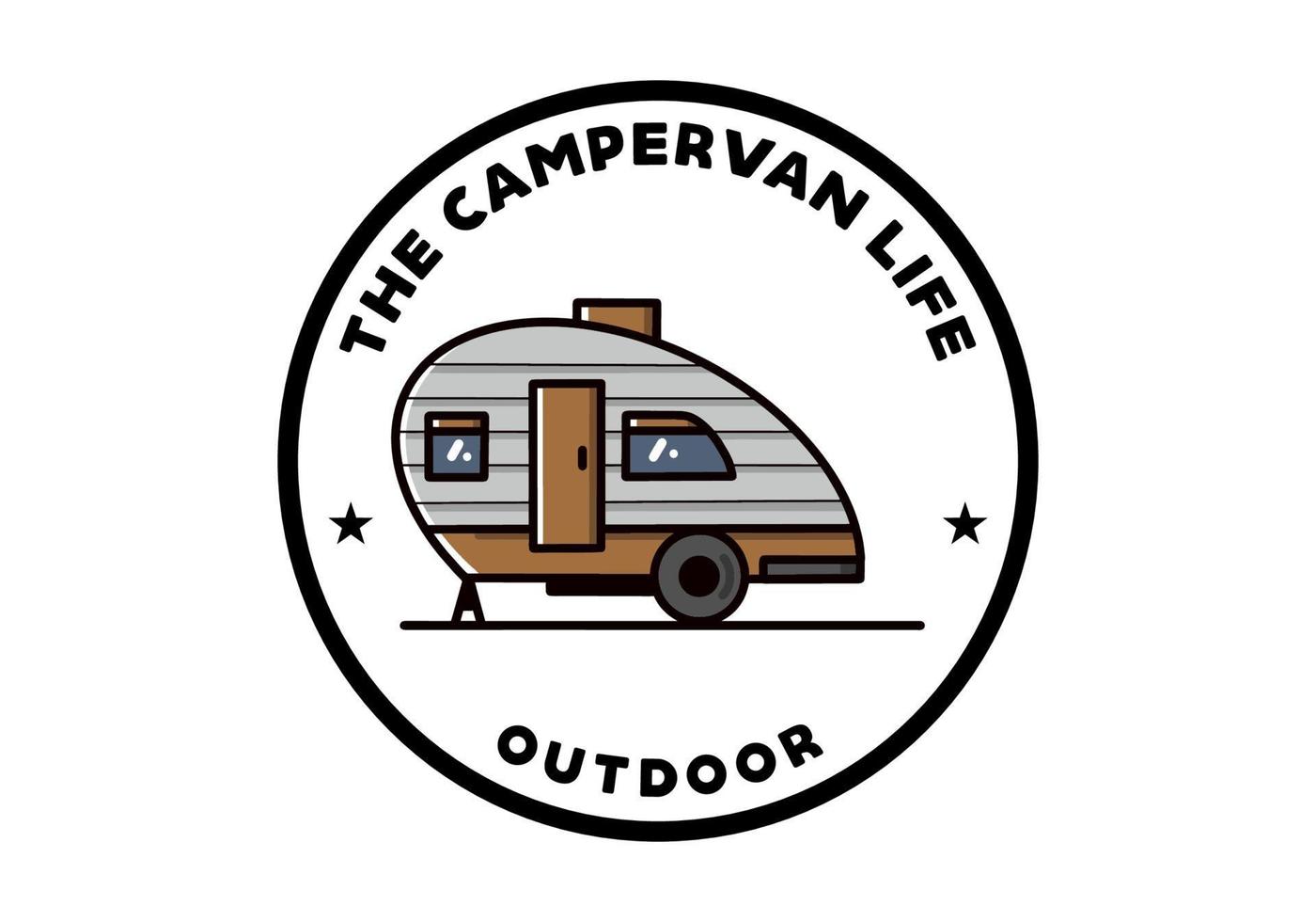 Teardrop camper vintage illustration design vector